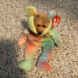 Peace the tie dye bear Ty beanie baby